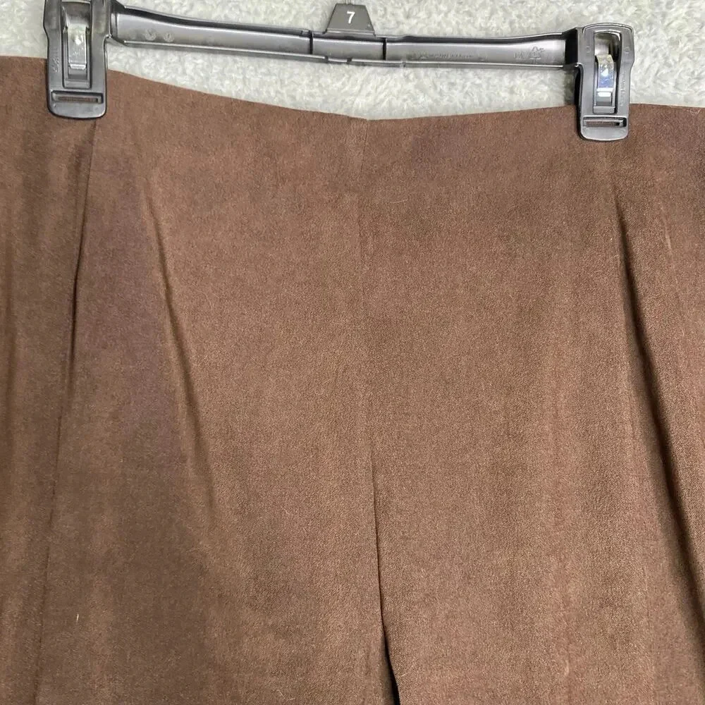 Susan Graver brown pull on pants soft office career business classic capsule 1X - Picture 7 of 11